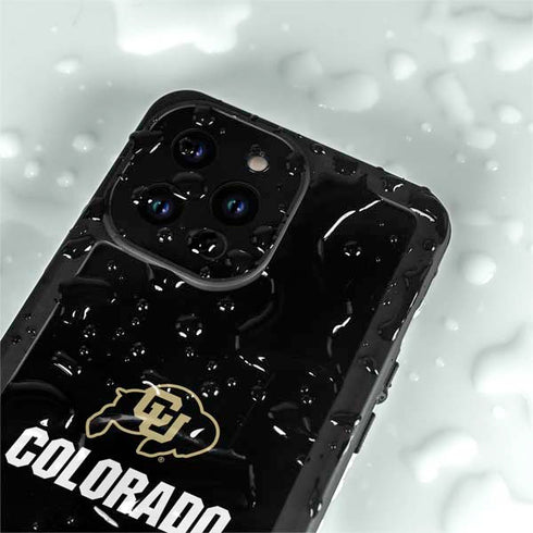 University of Colorado CU Logo on Black iPhone 15 Pro Waterproof Case